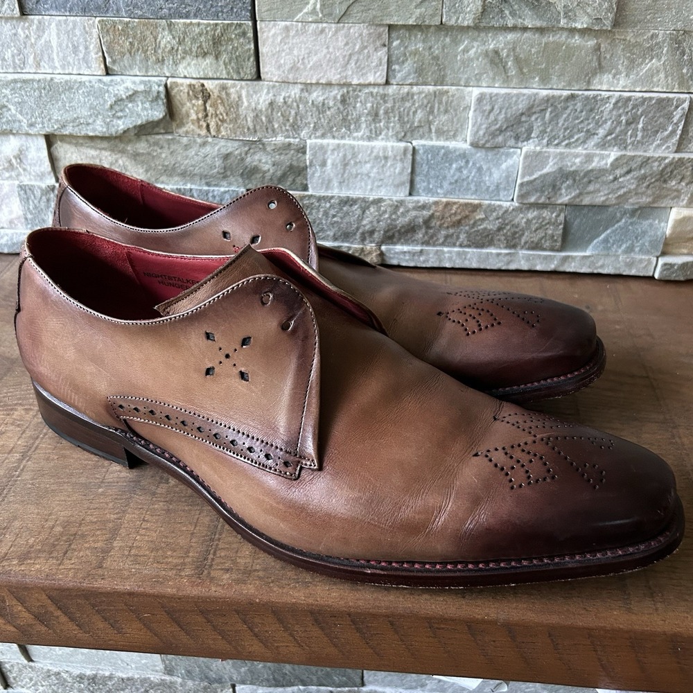 Jeffery West  burnished leather shoes Oxford Night stalker Hunger Brown Size 11